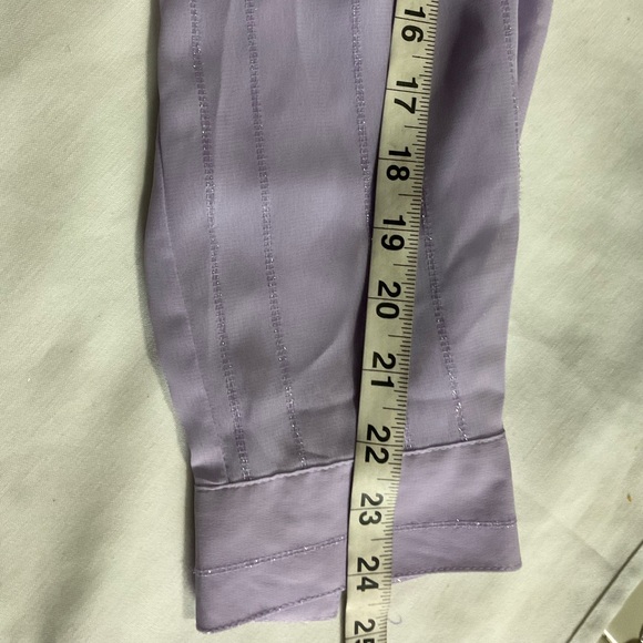 Jordan Blue Label Sheer Lavender Button-Up Blouse Long Sleeve - Picture 10 of 11